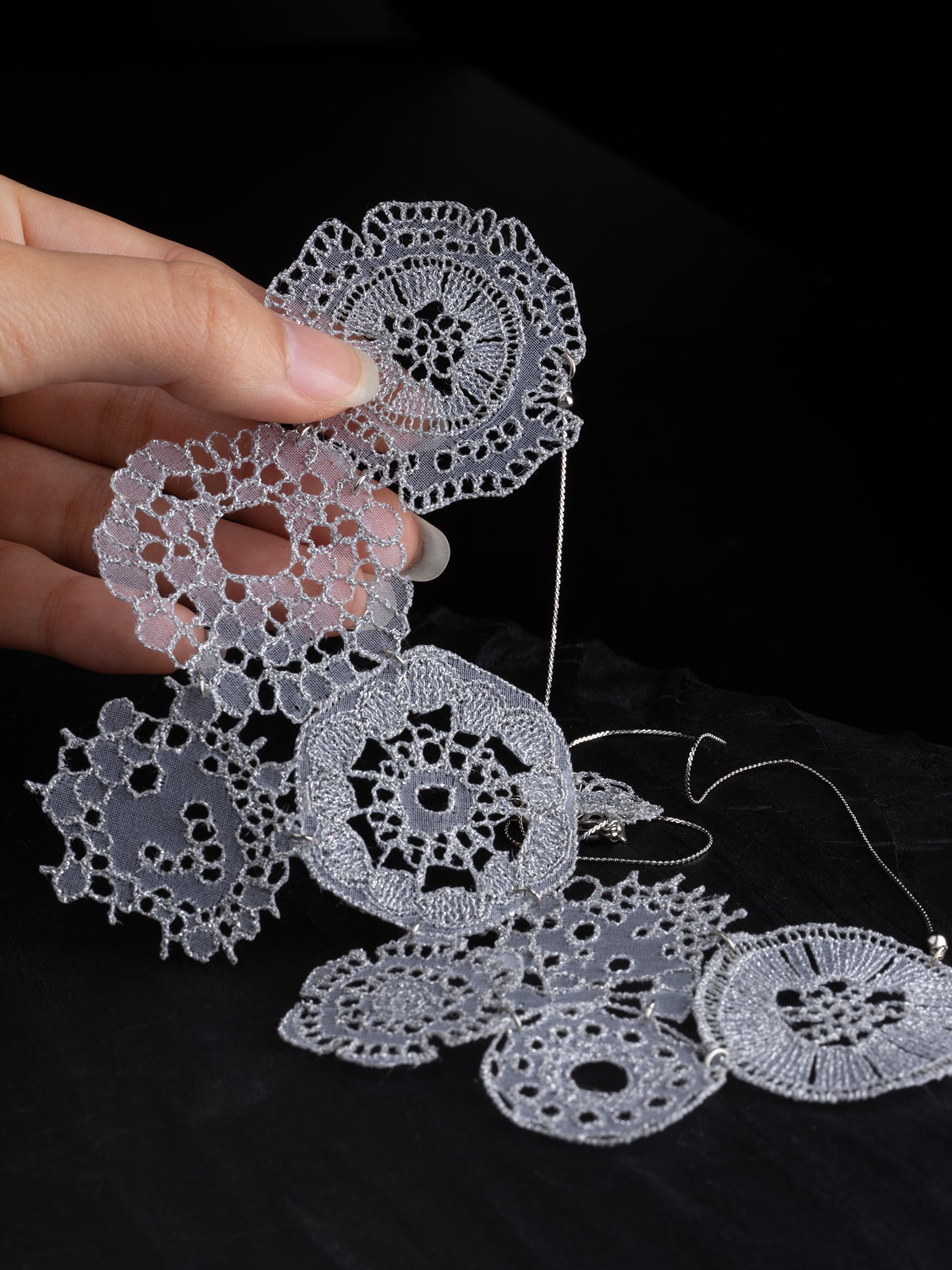 維管束 Lace necklace Silver – yuki onizuka