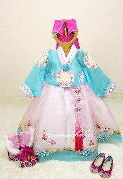 チマチョゴリセットtカット刺繍オリジナル2(身長125cm 9号サイズ