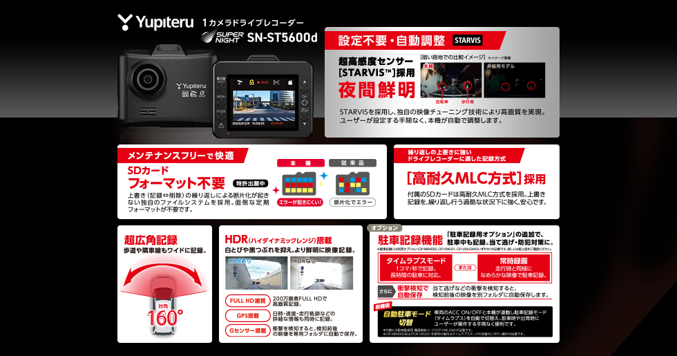 SN-ST5600d｜ドライブレコーダー｜Yupiteru(ユピテル)