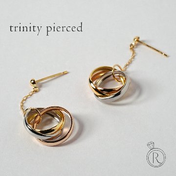 K18/Pt トリニティ ピアス