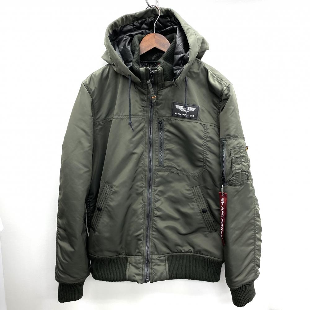 アルファインダストリーズ/ブルゾン/フーデッド リブジャケット/カーキ