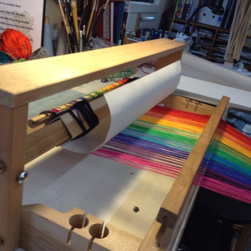 手織機SAORI Piccolo 40で整経する方法, 虹色のさをり織り, Warping a
