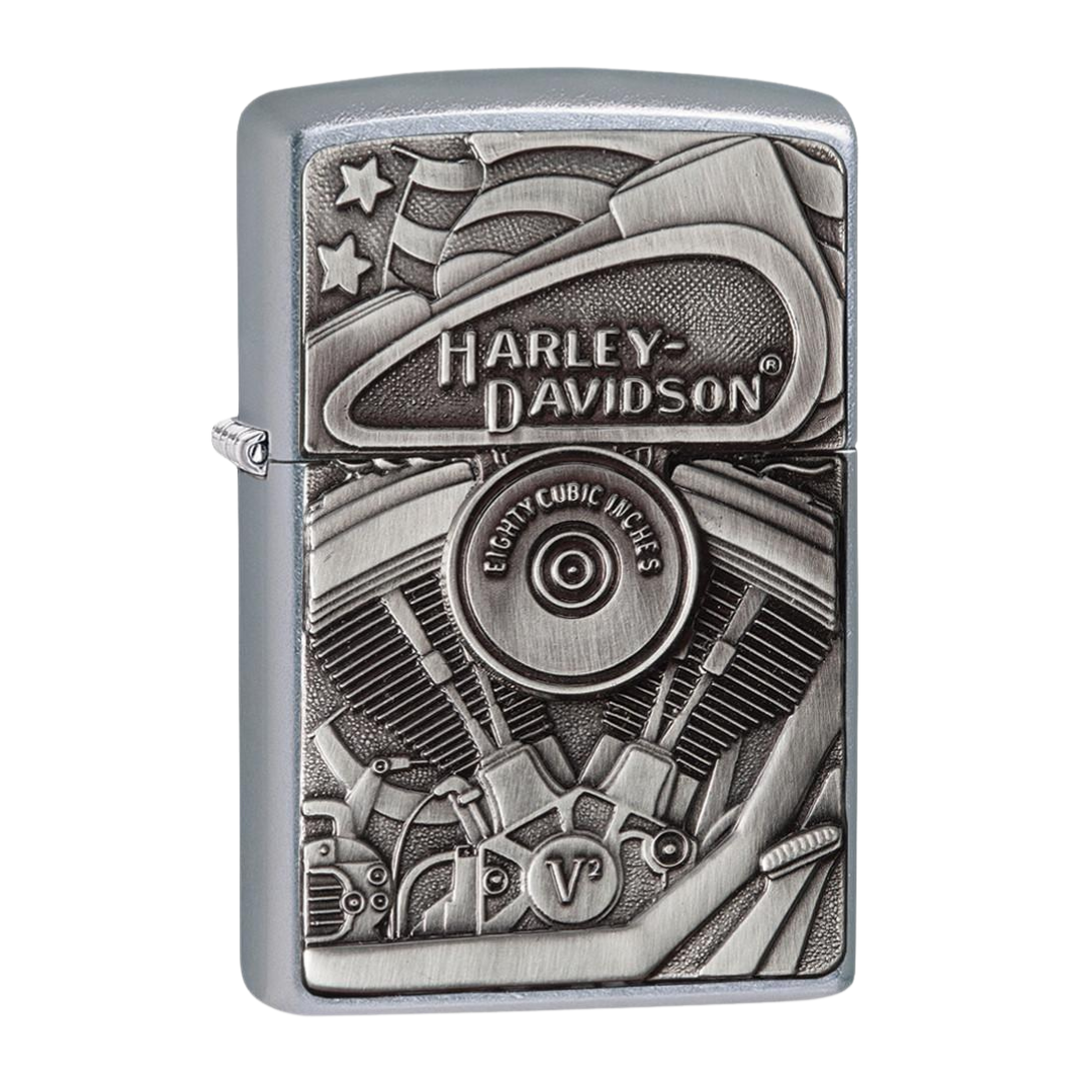 Harley-Davidson® Engine Surprise Emblem Chrome Lighter – Zippo