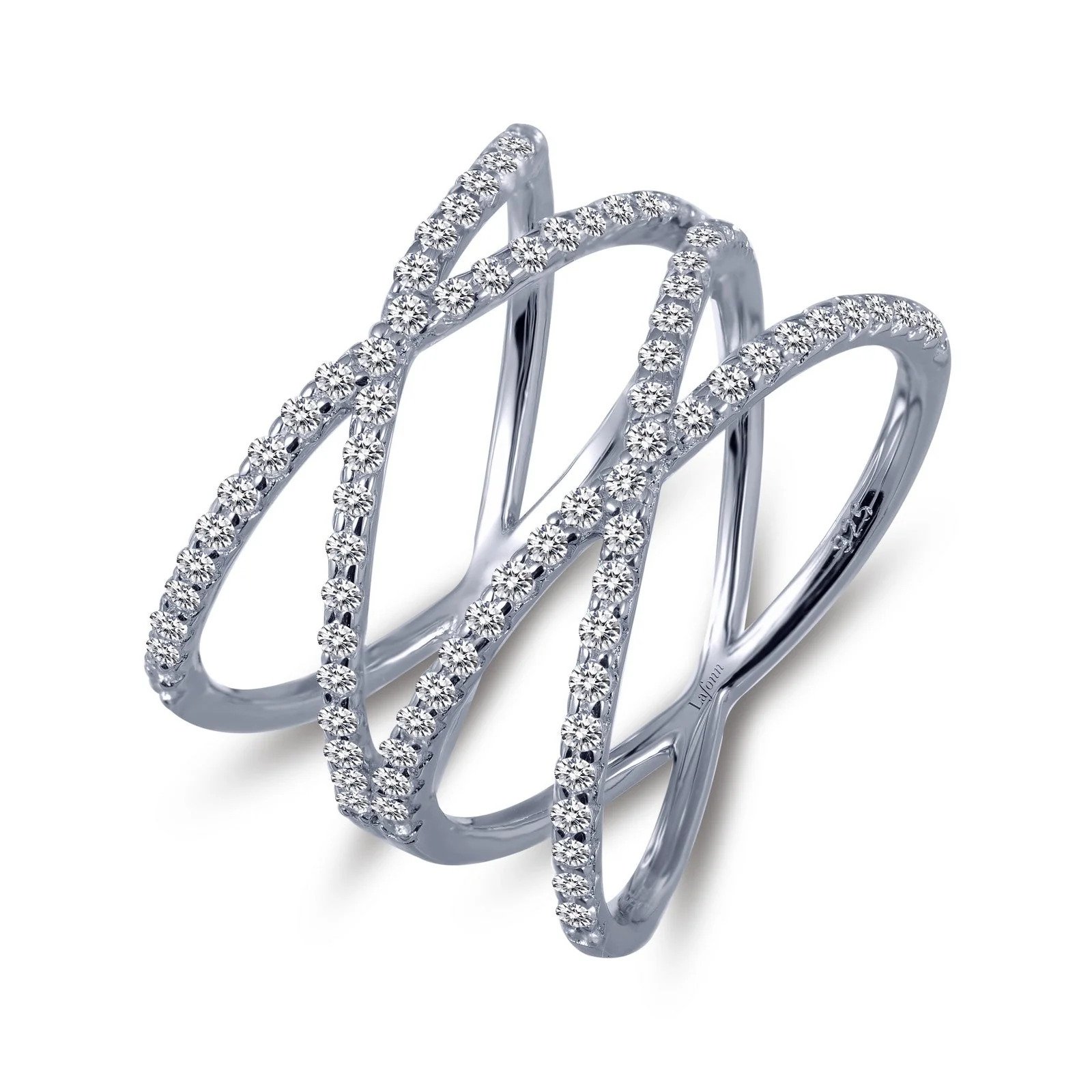Sterling Silver CZ Double Criss-Cross Ring 002-615-02476 | Orin