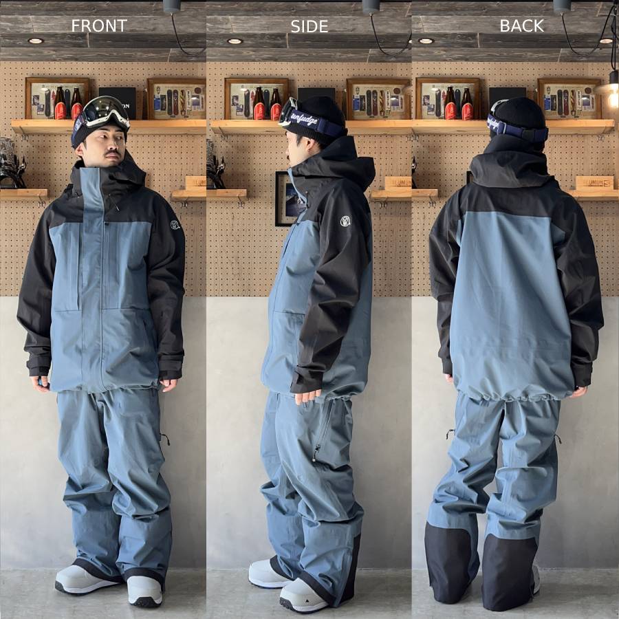 UNFUDGE OUTERWEAR | GENTLE JACKET , GENTLE BIB PANTを各サイズ着て