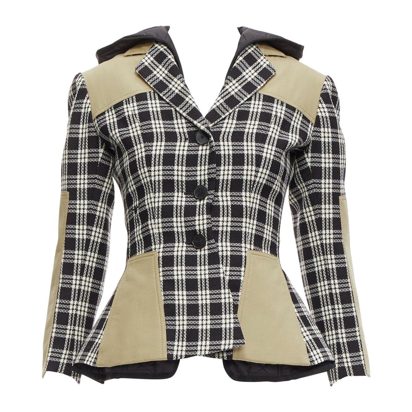 CHRISTIAN DIOR 2022 black white virgin wool Cannage lined bar