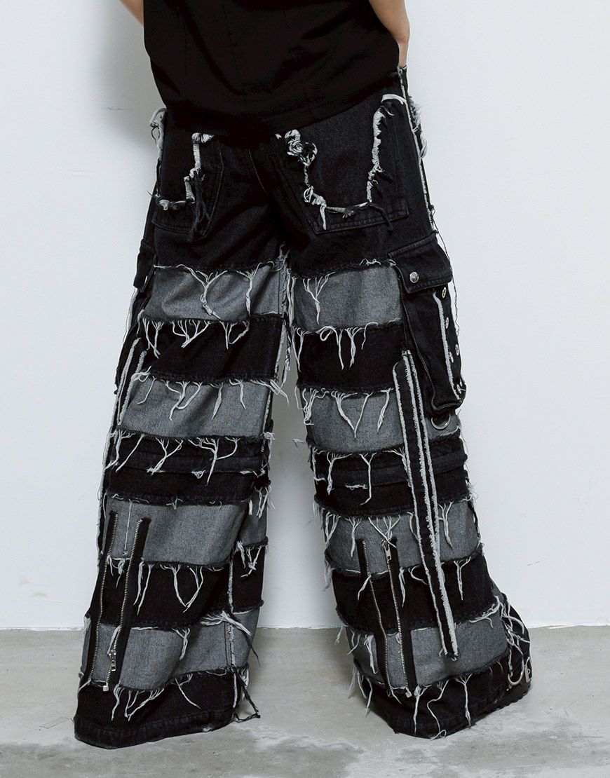 REFLEM【レフレム】2wayツギハギカーゴデニムパンツ/全3色