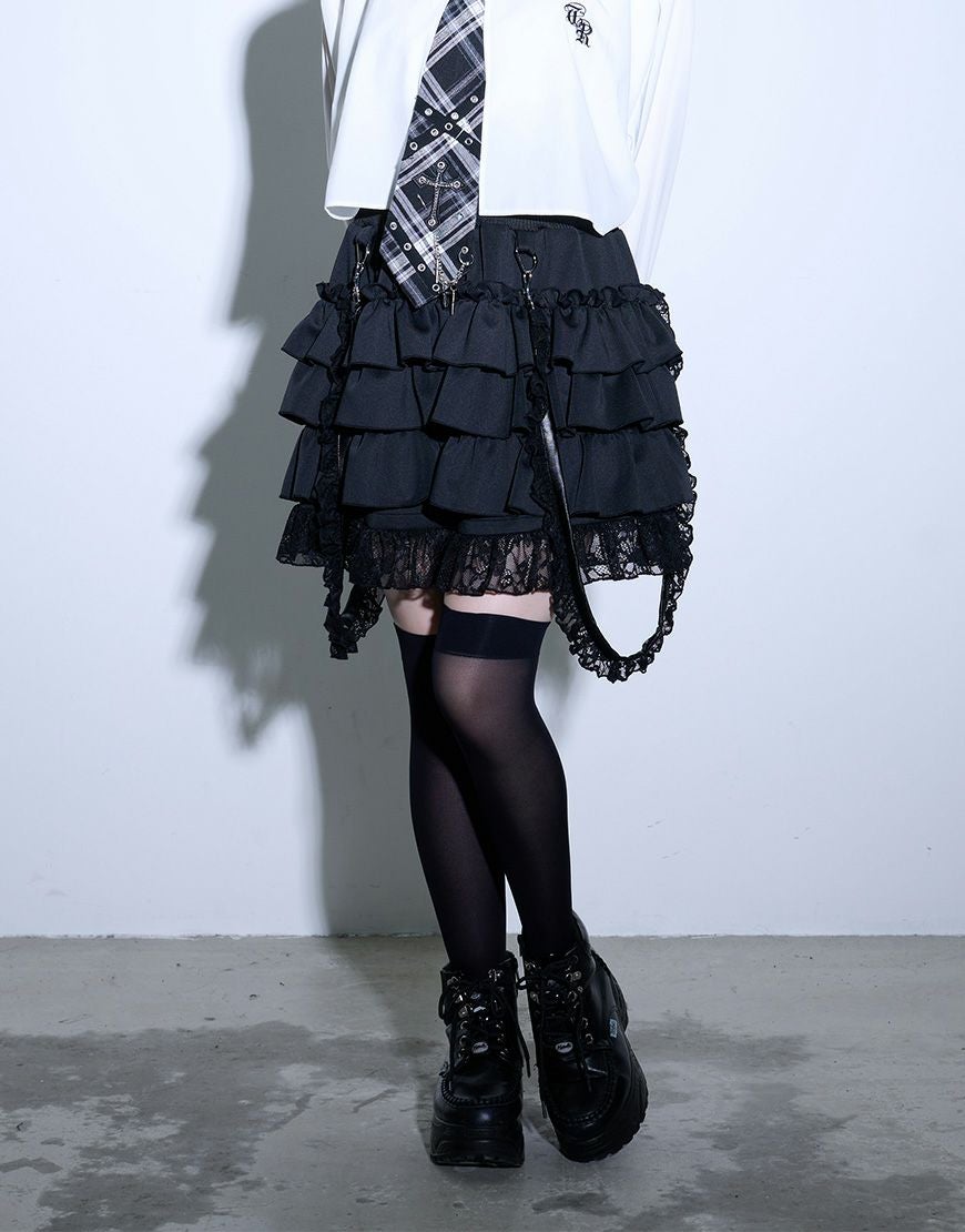 TRAVAS TOKYO【トラバストーキョー】ベルト付きティアードフリル