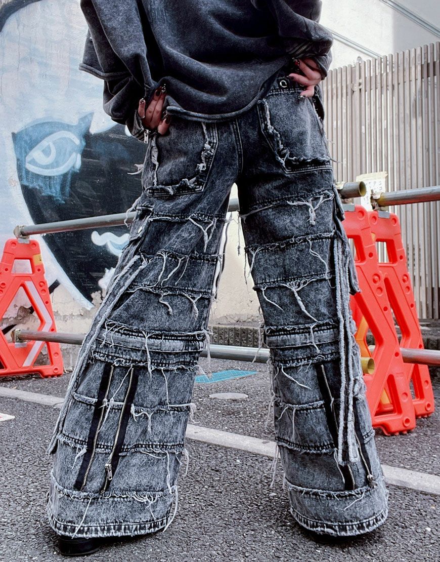 REFLEM【レフレム】2wayツギハギカーゴデニムパンツ/全3色