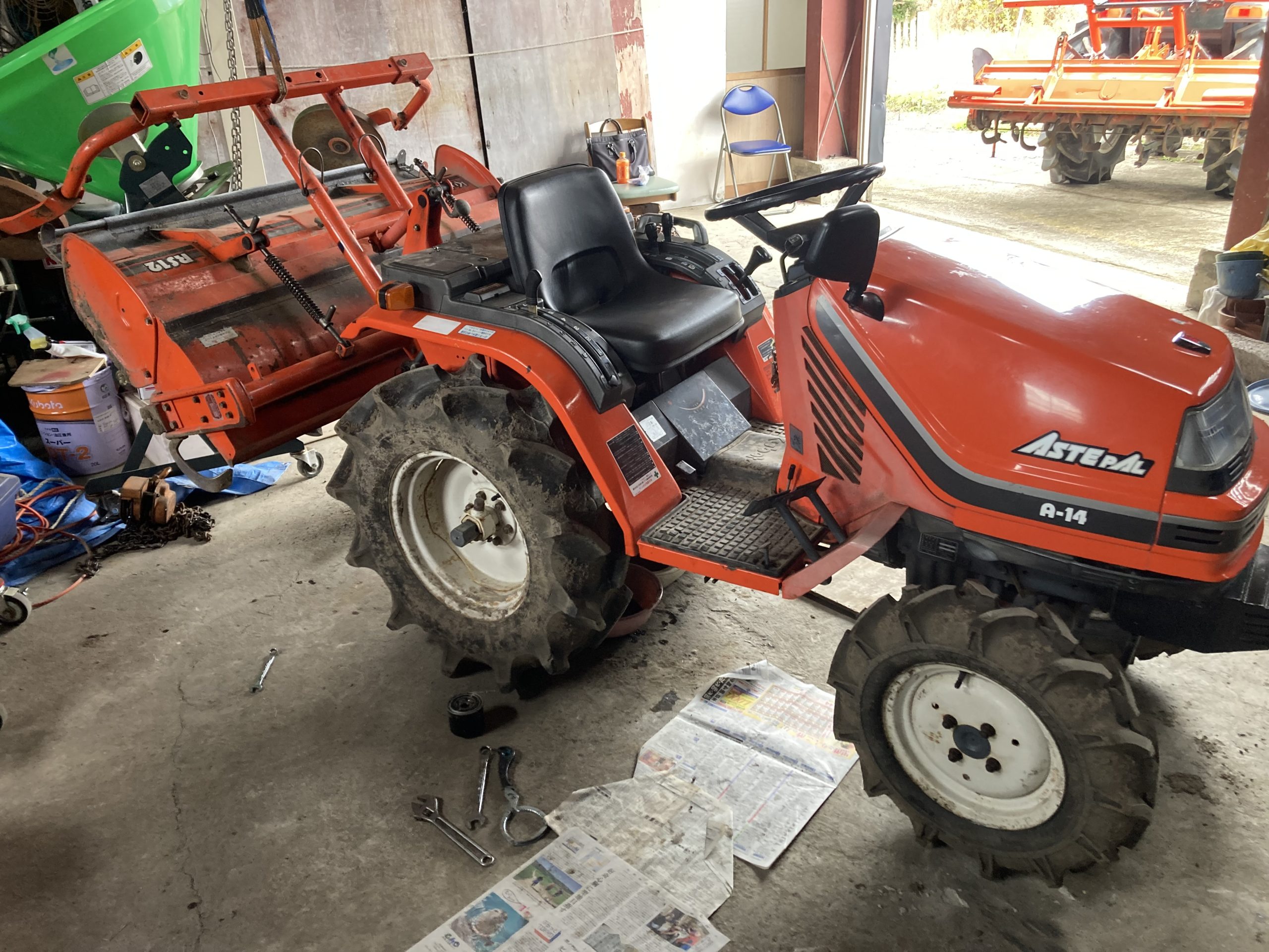 クボタのトラクター・ASTEPAL A-14のロータリー上昇不具合の修理