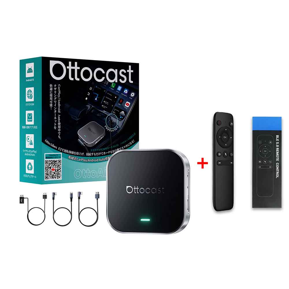OTTOCAST E2 Wireless CarPlay Android Auto Ai Box Video Adapter Car