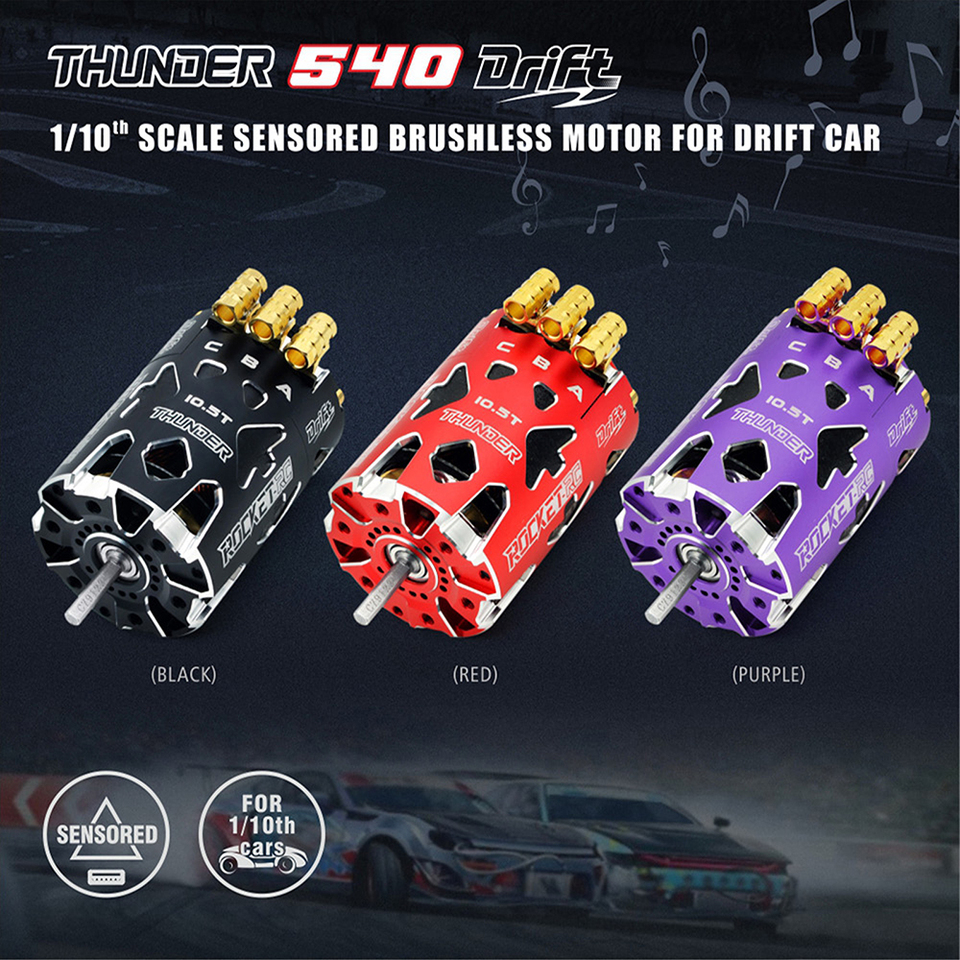 Rocket RC Brushless Motor Thunder 540 Sensored 10.5T 13.5T 3.175