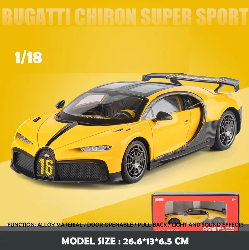 Big Size 1:18 Bugatti Chiron Supercar Model Colletable Miniature