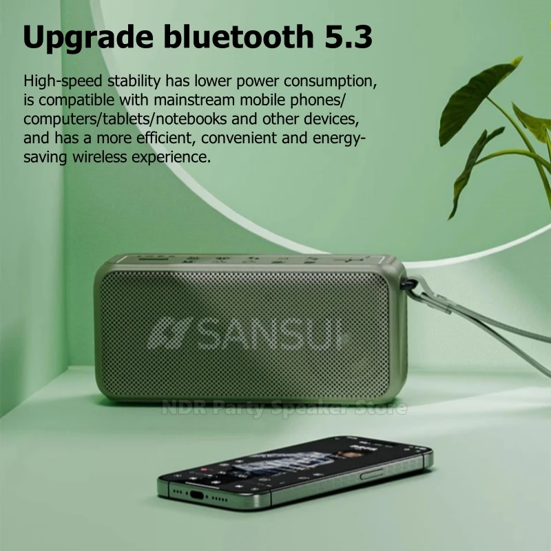 SANSUI High Quality 20W Wireless Portable Bluetooth Speakers