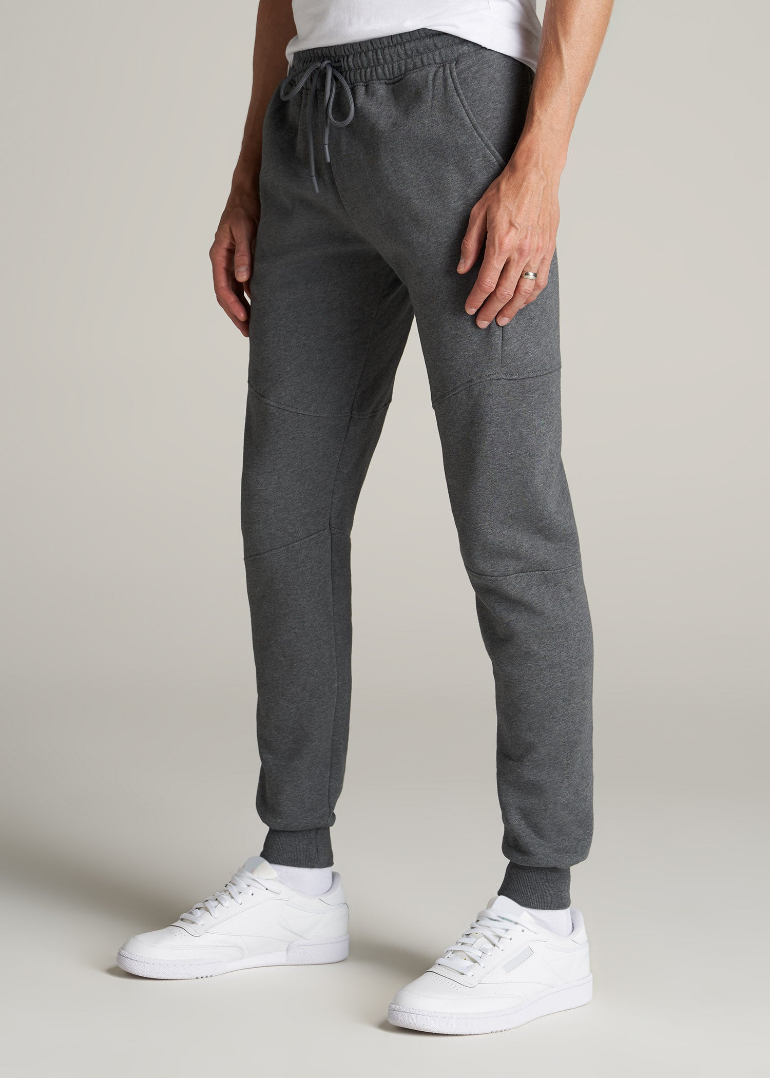 Joggers for Tall Men: Men's Tall Fleece Charcoal Jogger – American
