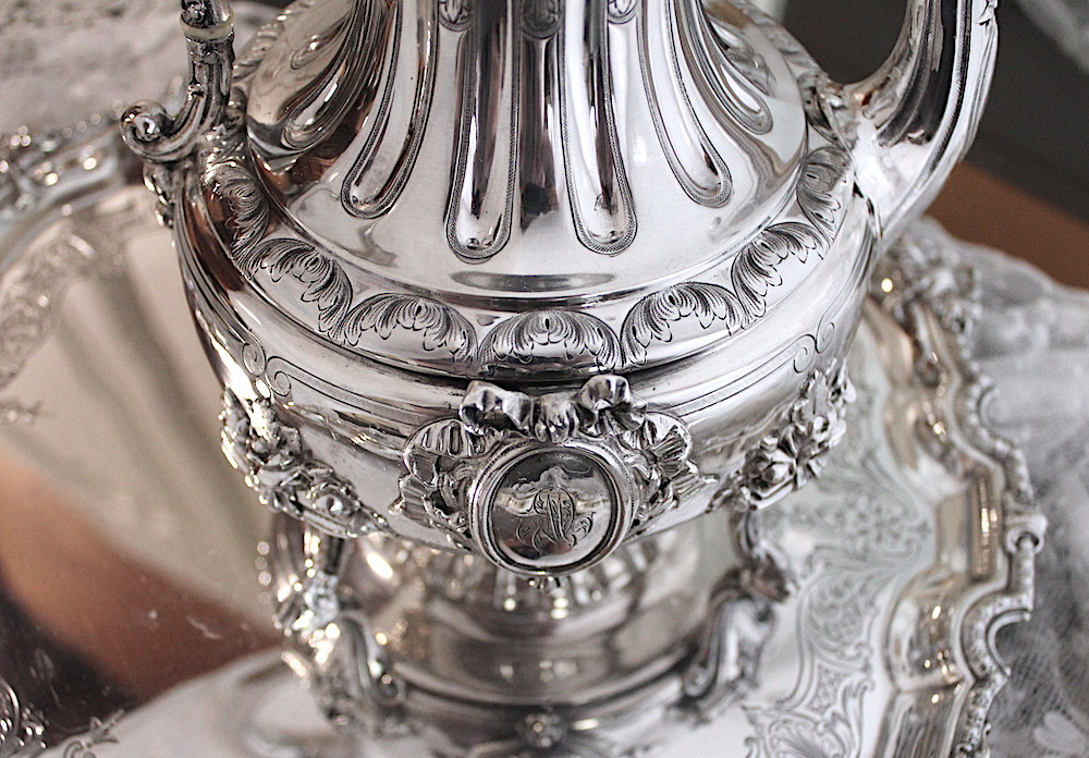 Sold:フレンチシルバー、リボンと天使の4点ティーセット | アリス