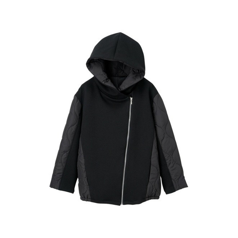 異素材切替中わたキルトパーカー 大きいサイズ レディース 718870