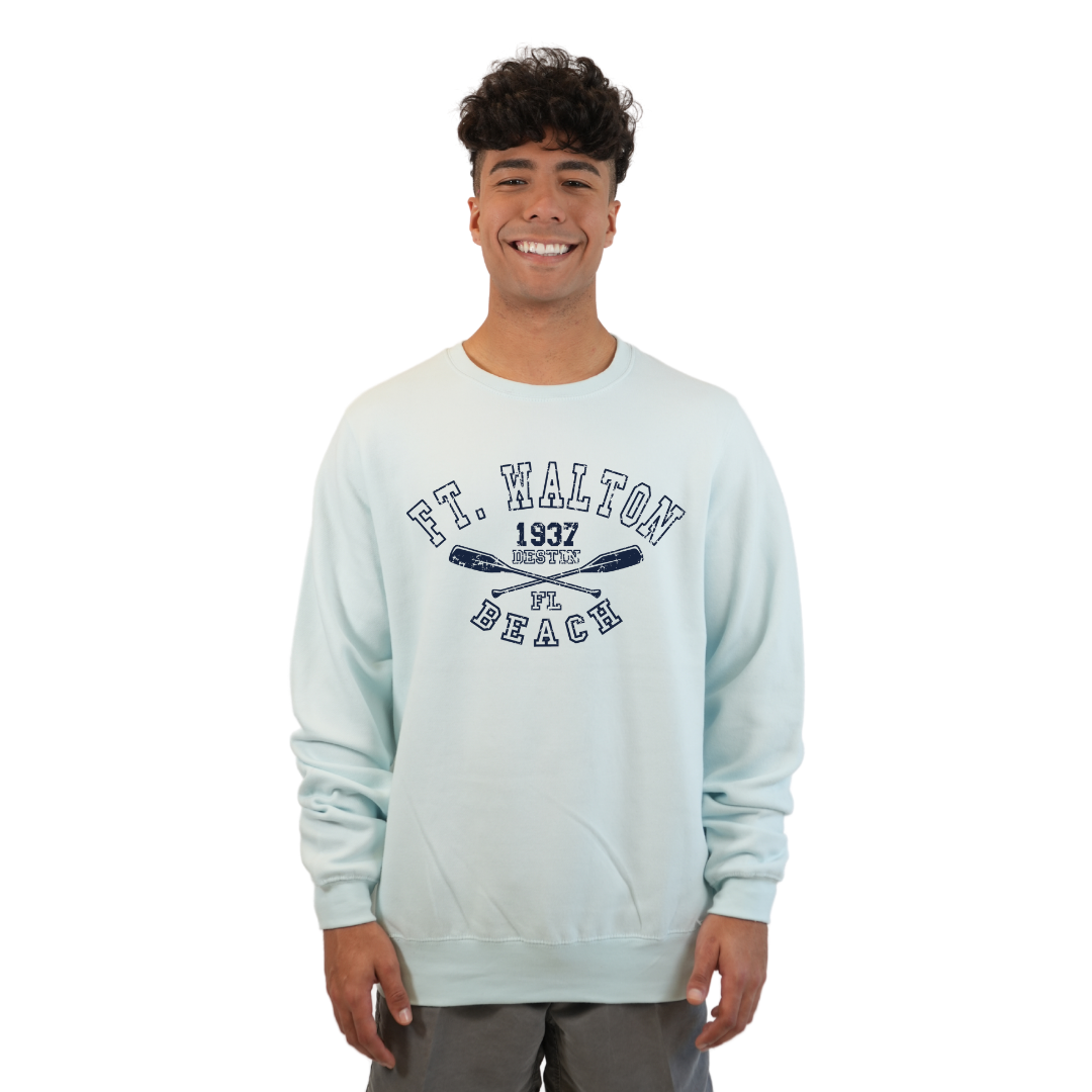 Ft. Walton Beach Fleece Crewneck Sweatshirt Men with Front Big
