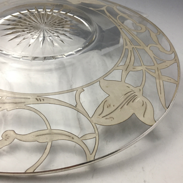 アメリカ「銀装飾 花文様 皿（大）」《アンティックかとう》