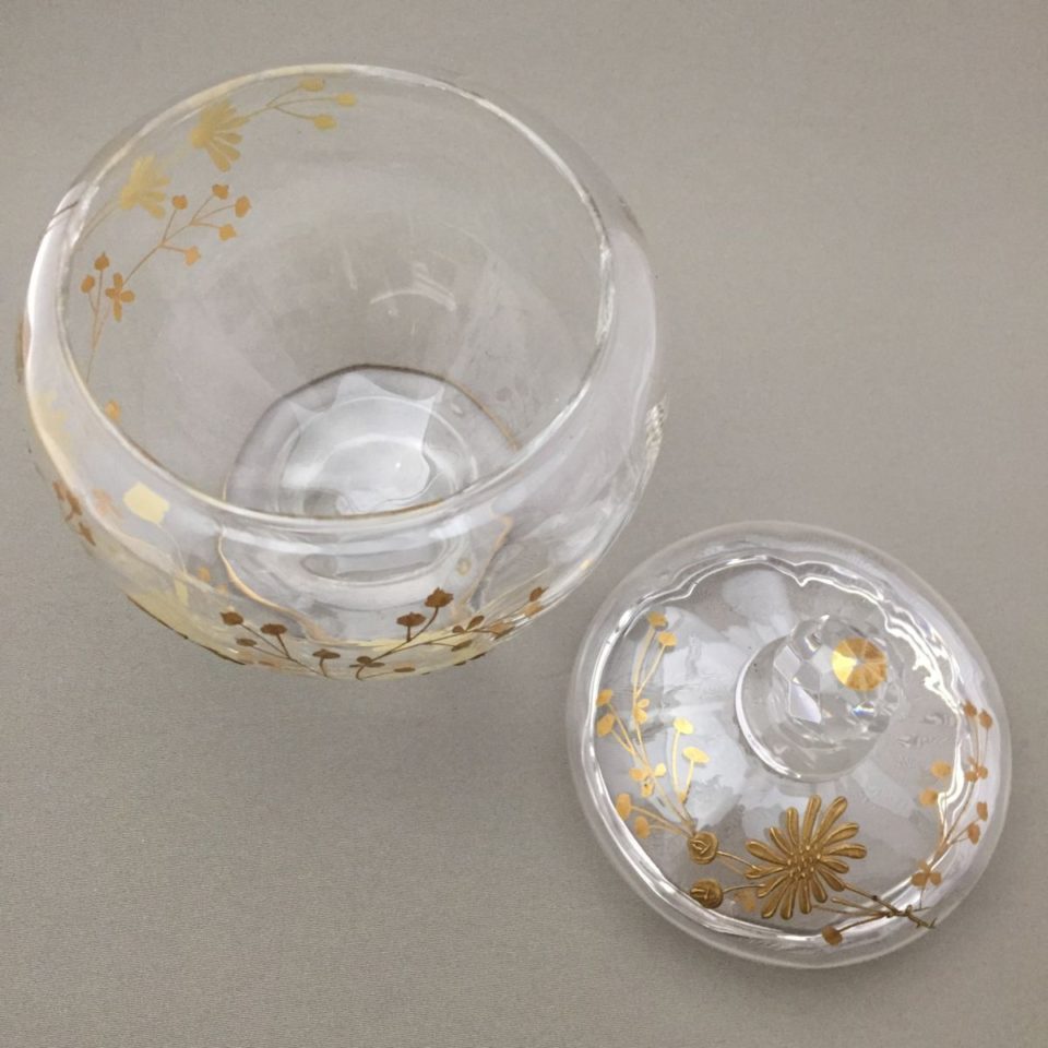 オールドバカラ「金彩 野菊文 ボンボニエール」《アンティックかとう》