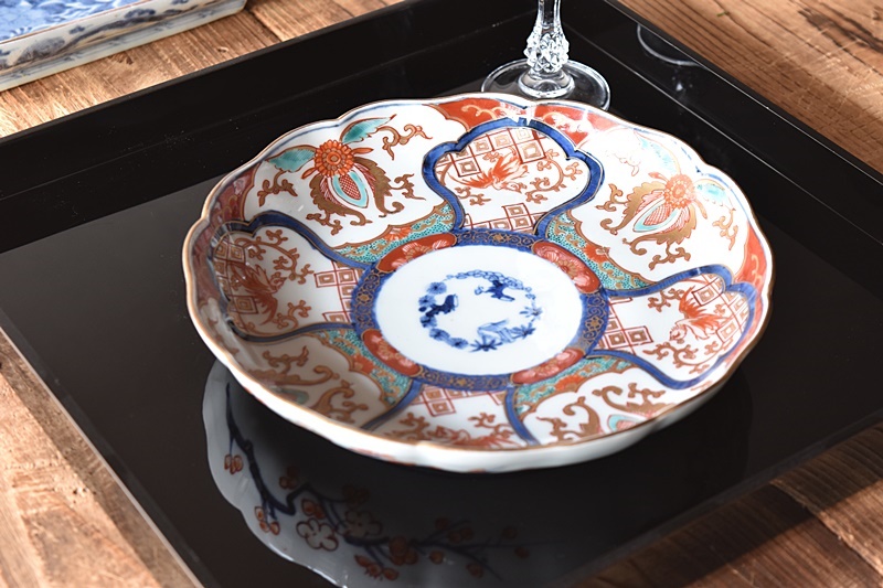 アンティーク伊万里飾皿鳳凰1客