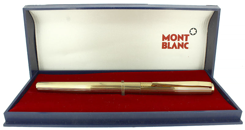 CIRCA 1976 MONTBLANC NOBLESSE 23K GOLD PLATED FOUNTAIN PEN W/14K OB NI