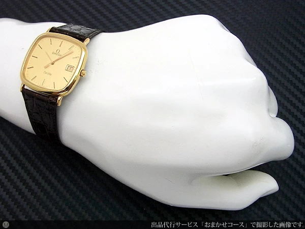 O-7502| オメガ デビル スクエアケース 金張り ゴールドダイヤル