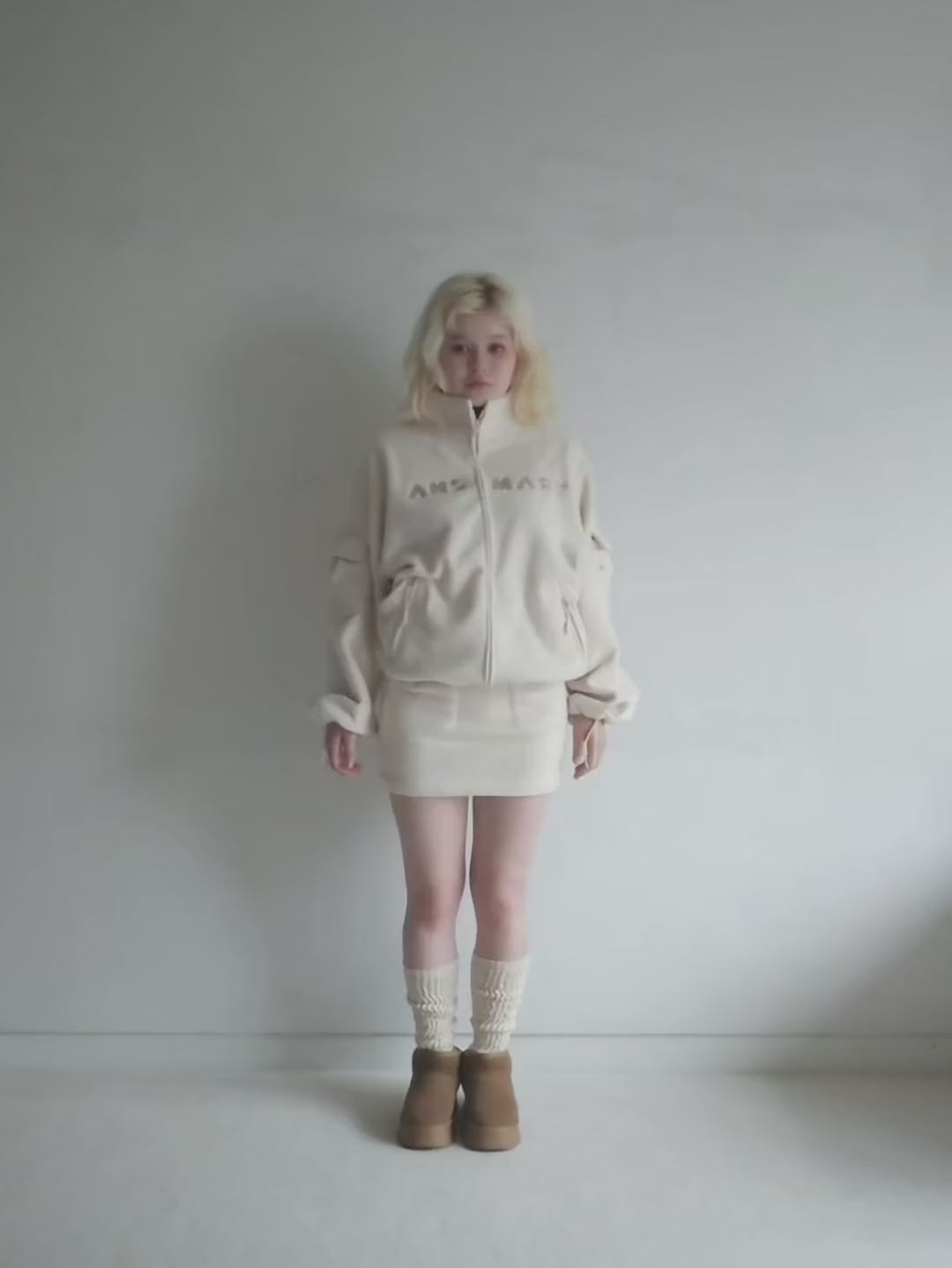 ANDMARY】Mary logo fleece skirt