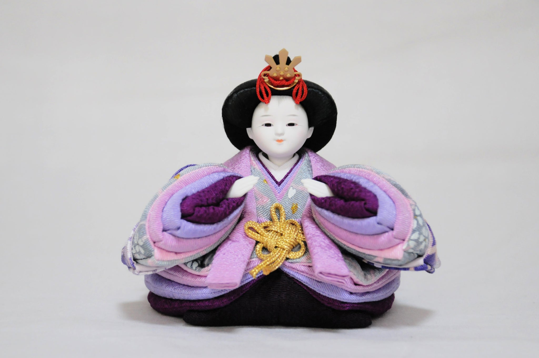 みやび雛 紫/薄墨(ちりめん) ・平飾りセット/ひな人形/桃の節句