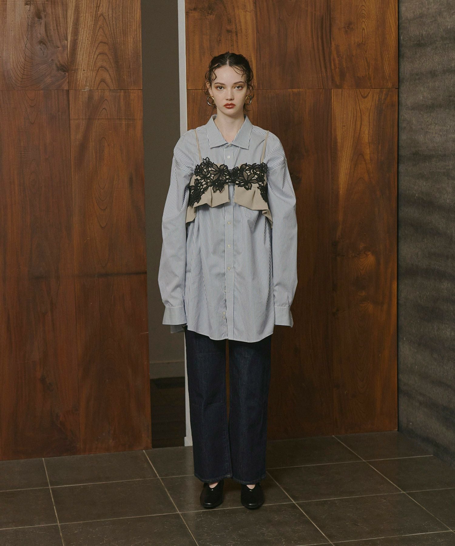 pinstripe tailored bustier dress | ANDRESD