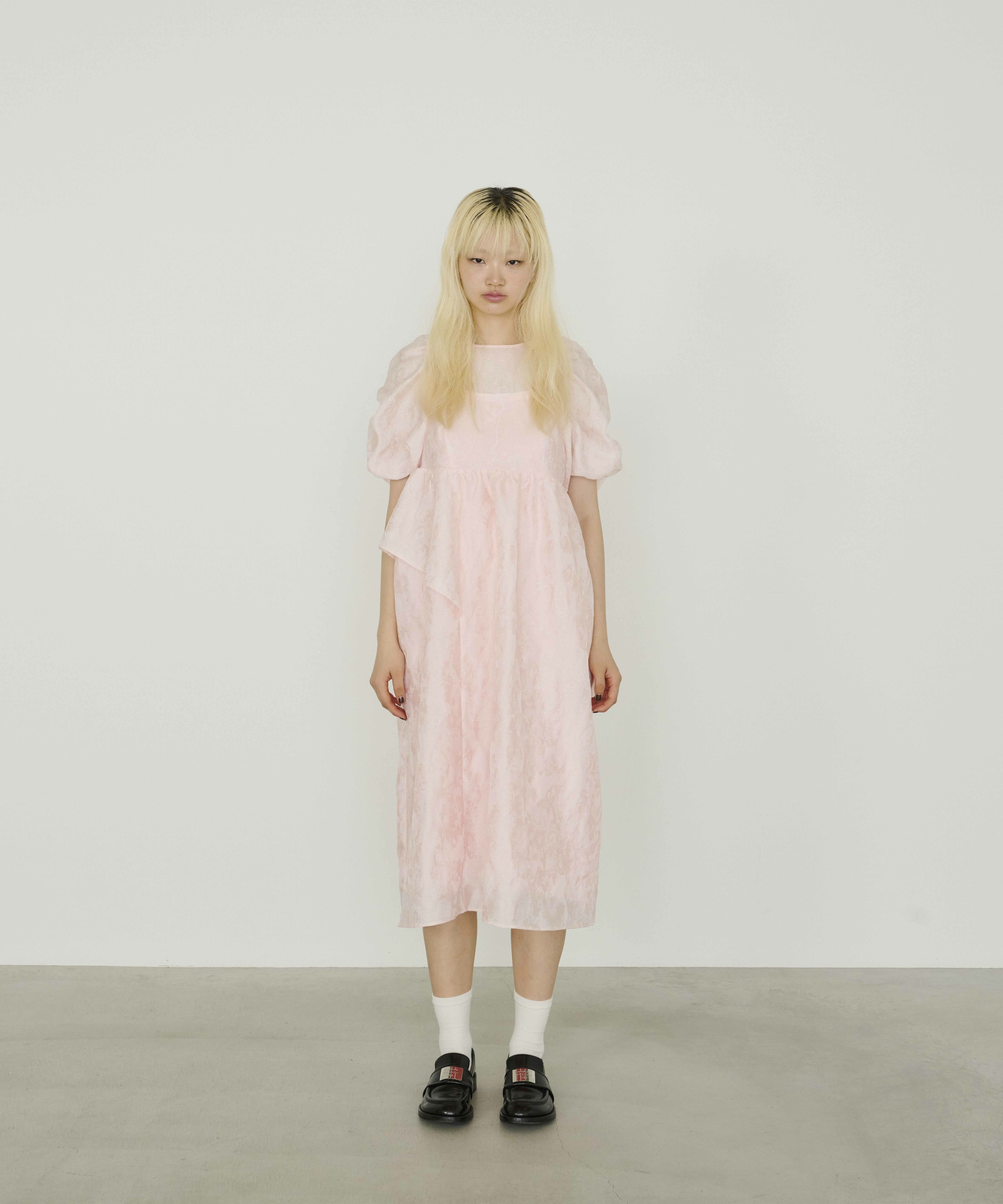 bubble sleeve jacquard dress | ANDRESD