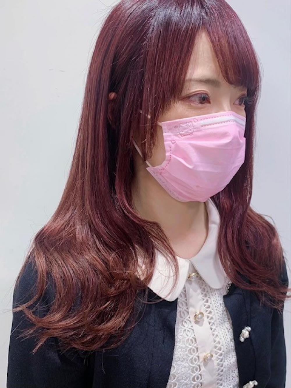 ブリーチ無し白髪染めピンクカラー｜ヘアカタログ Ash 高円寺店 星野