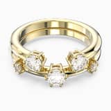Constella ring, Set (2), Round cut, White, Rhodium plated | Swarovski