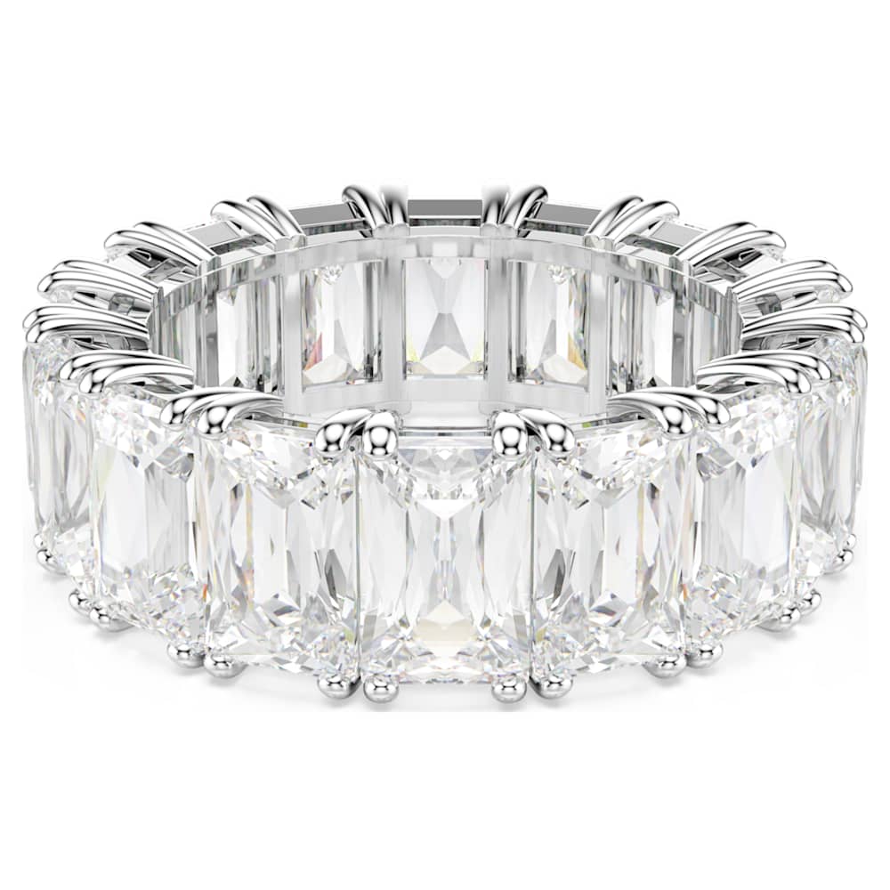 Matrix Vittore ring, Baguette cut, White, Rhodium plated | Swarovski