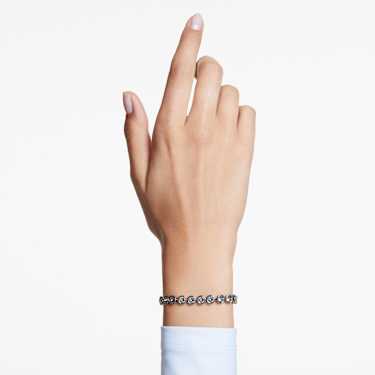 Imber Tennis bracelet, Round cut, Black, Ruthenium plated | Swarovski