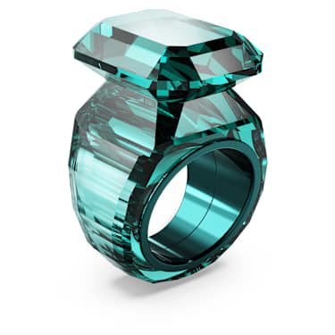 Lucent cocktail ring, Octagon cut, Green | Swarovski