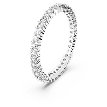 Matrix Vittore ring, Round cut, White, Silver-tone finish | Swarovski