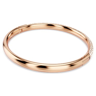 Sublima bangle, Snow pavé, White, Rose gold-tone plated | Swarovski