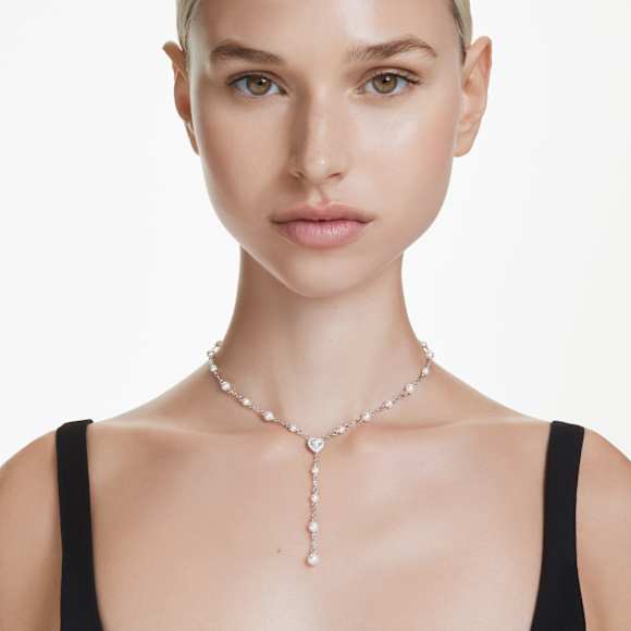 Ariana Grande x Swarovski Y necklace, Mixed cuts, Crystal pearl