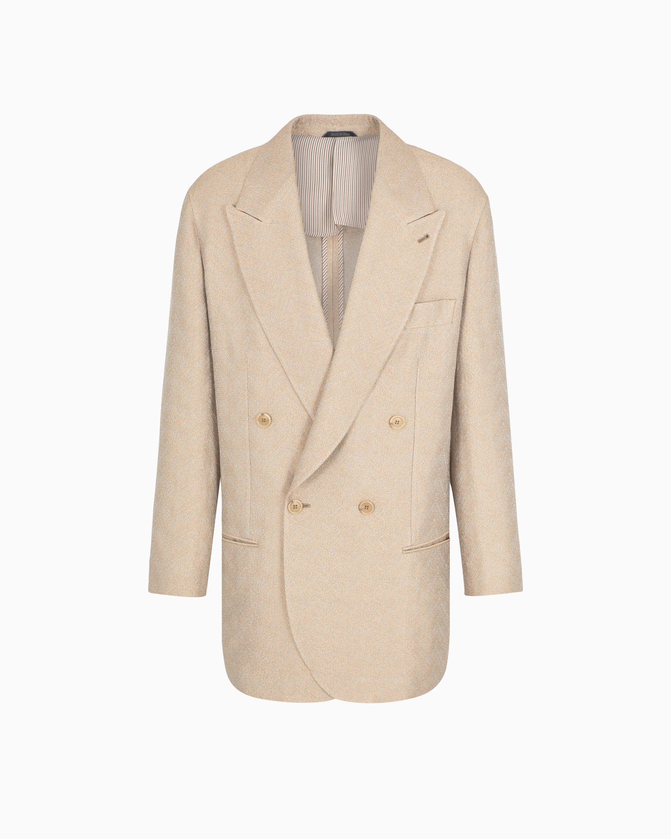 ビスコース、リネン、シルクのシェブロンジャカードを使用した