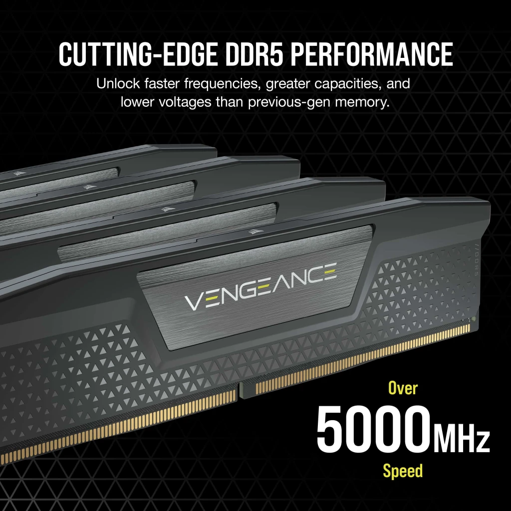 VENGEANCE® 64GB (2x32GB) DDR5 DRAM 6000MHz C40 Memory Kit — Black