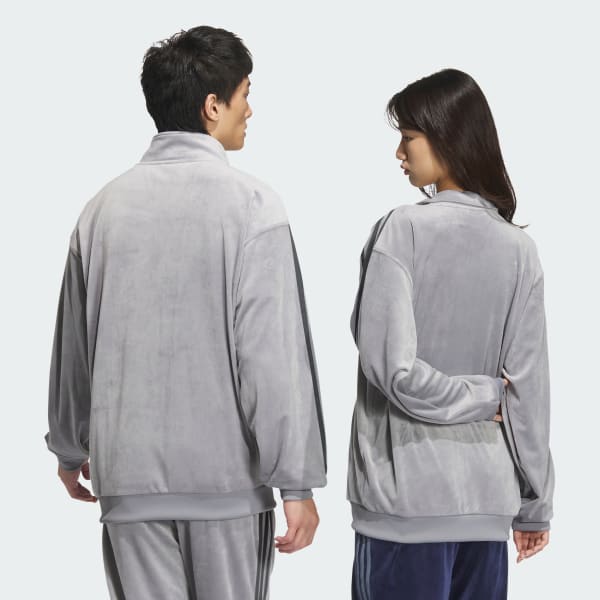 アディダス ベロア トラックジャケット - グレー | アディダス ジャパン