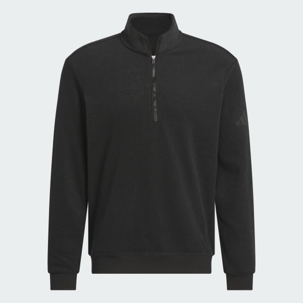 adidas Ultimate365 Terry Cloth Quarter-Zip Pullover - Black | Free