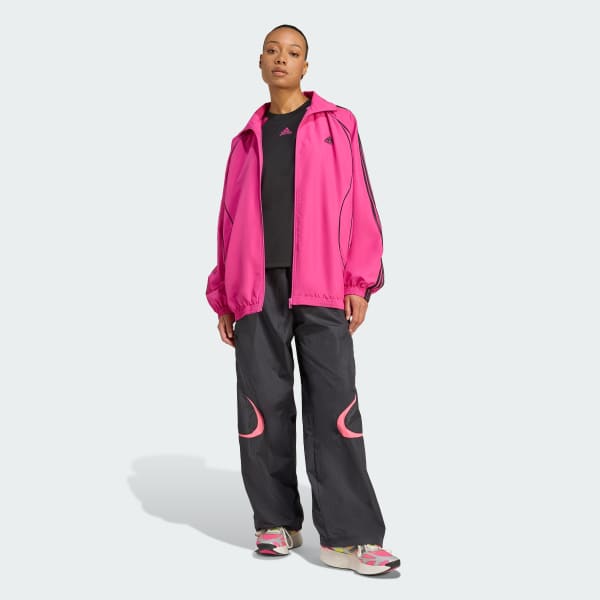 adidas Teamgeist Adicolor Oversized Woven Track Top - Pink | adidas UK