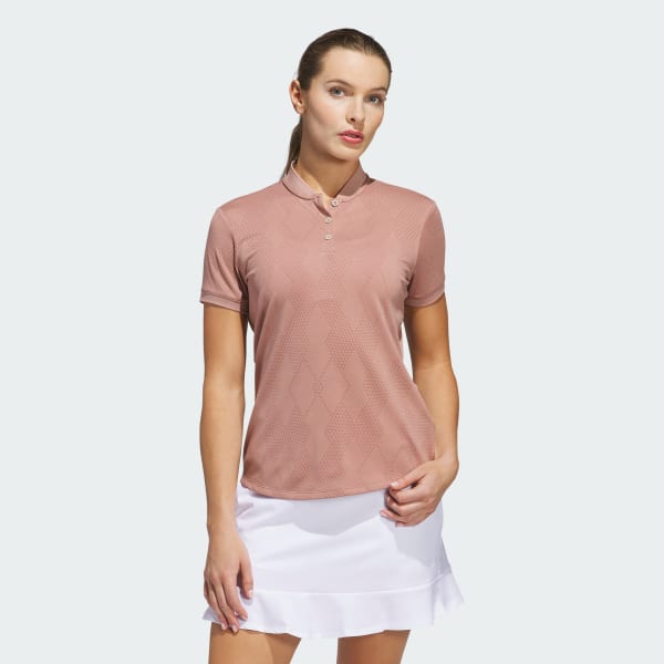 adidas Ultimate365 Diamond Jacquard Polo Shirt - Pink | Free