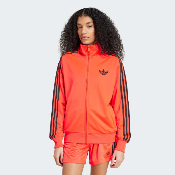 adidas Adicolor Classic Firebird Loose Track Top - Red | Free