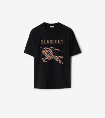Cross Stitch EKD​ Cotton T-shirt in Black - Men | Burberry® Official