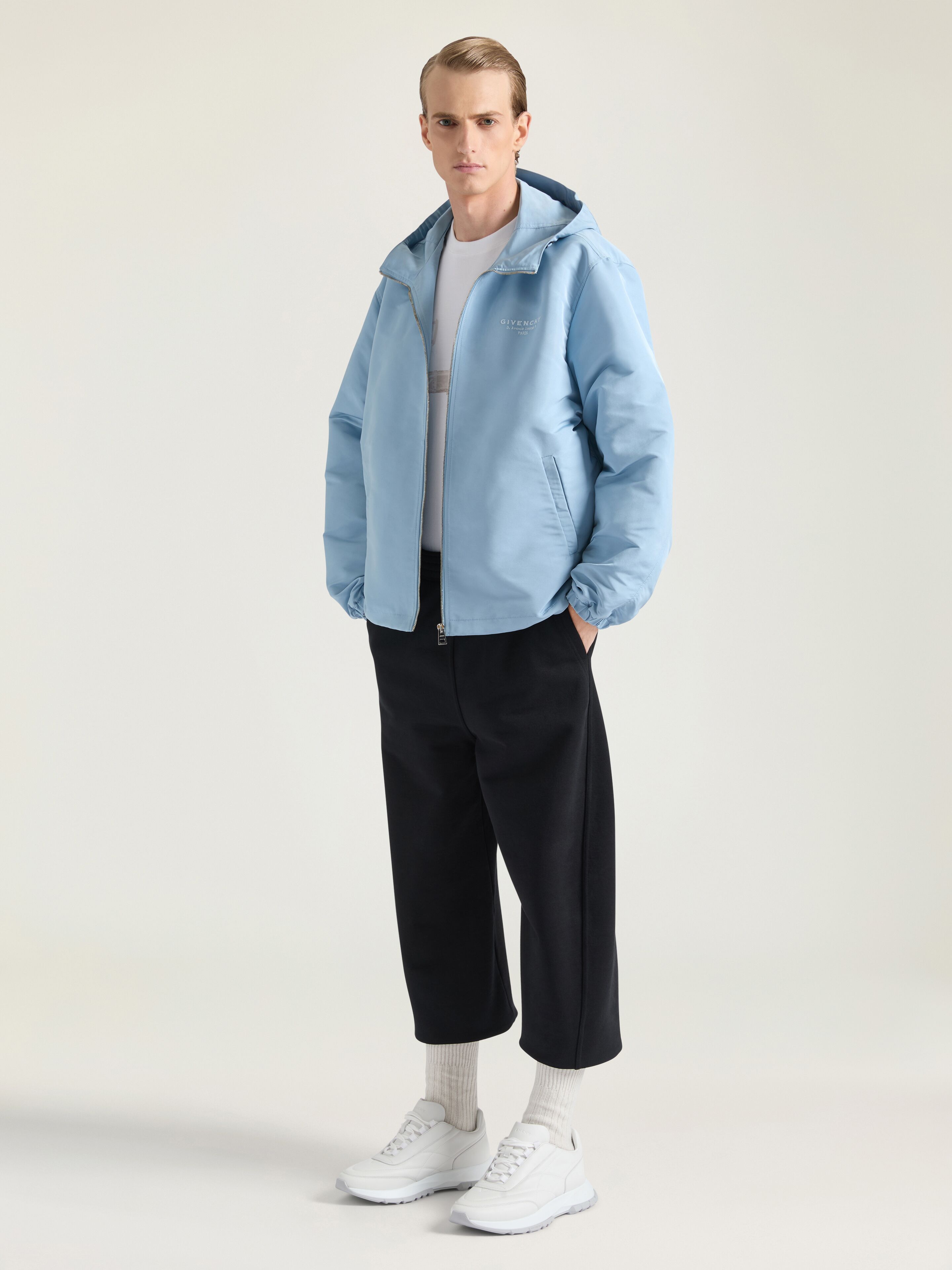 Windbreaker in polyfaille with GIVENCHY Stamp embroidery in - pale