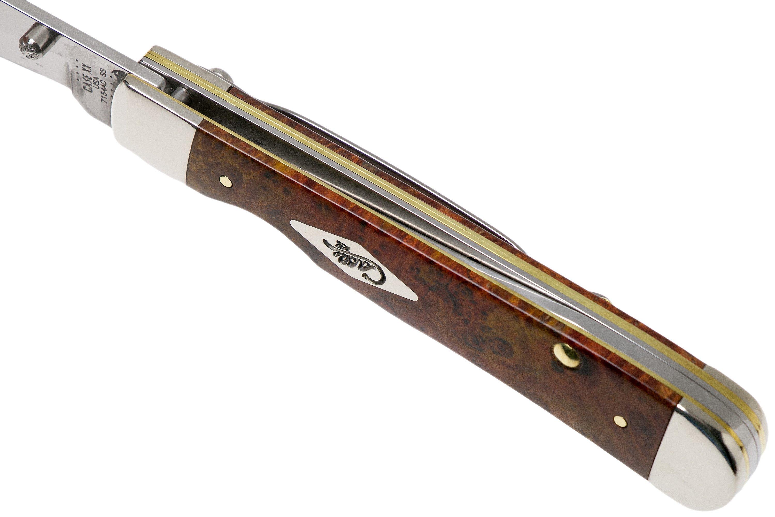 Case Kickstart Trapperlock, Autumn Maple Burl Wood, 11544, 7154AC