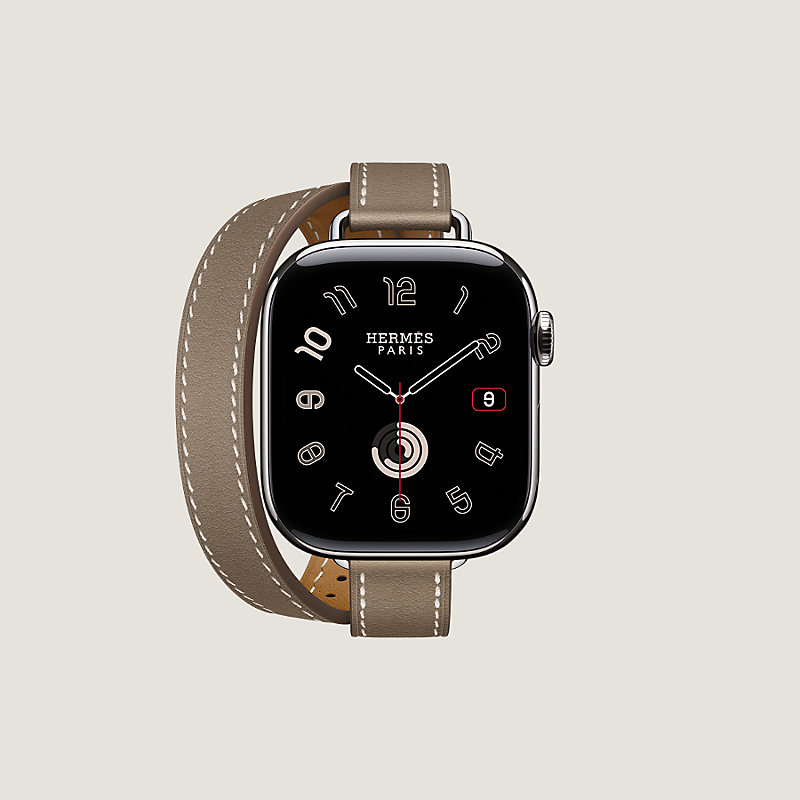 Band Apple Watch Hermès Double Tour 42 mm Attelage - Beige